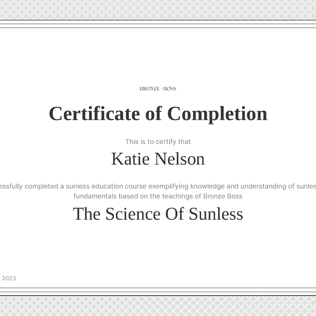 The Science Of Sunless-certificate